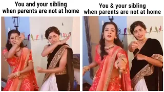 You & your sibling when parents are not at home • Yukti Kapoor & Gulki Joshi dancing together