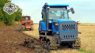 Старый ДТ-75 и новый Агромаш 90ТГ -  вспашка поля на двух гусеничных тракторах!