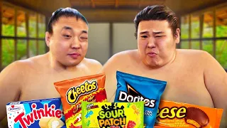 Sumo Wrestlers try American Snacks for the First Time!