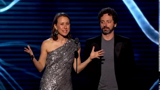 2015 Breakthrough Prize Ceremony: Alim Louis Benabid, Anne Wojcicki, Sergey Brin