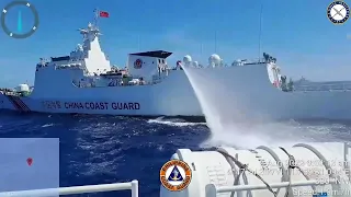 Philippine Armed Forces Resupply Mission Hit with Chinese Coast Guard Water Canons