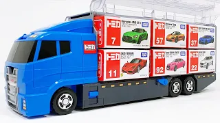 トミカ☆世界の高級な車のミニカーを開封！コンボイへ収納する。Unpacking Tomica minicars of the world's luxury cars! Clean up convoy