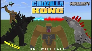 Godzilla VS Kong Movie Fight Scenes in Minecraft (SPOILERS) [SURPRISE POST CREDIT SCENE?]