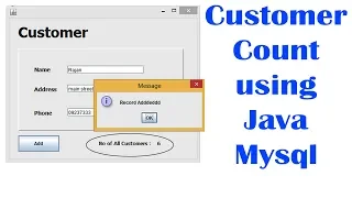 Customer Count using Java Mysql