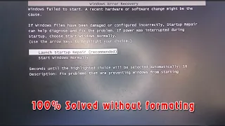 windows 7 error recovery problem solved without formatting PC and laptop. Just 5min your PC on 100%