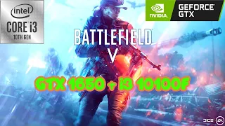 Battlefield V GTX 1650 + i3 10100f Ultra Settings 1080p Benchmark