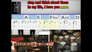 In my Life Beatles best drum and bass lyrics chords tab