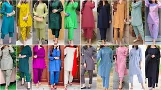 Simple Or Stylish All Plain Pakistani Suit Design Ideas for Girls 2024