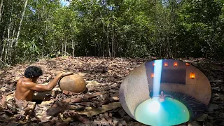 Build The Most Secret Underground Bamboo SWimming Pool House by Ancient Skills