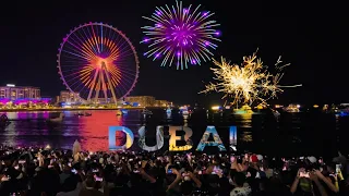 DUBAI NYE 2024 FIREWORKS | JBR BEACH DUBAI NYE 2024