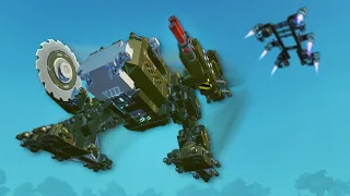 Air Dropping a Battle Mech to Fight Farmbots! - Scrap Mechanic Gameplay