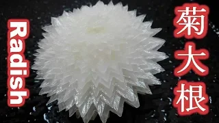日本料理の和食包丁技術　菊大根　作り方　Made in Japan