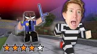 Cops and Robbers on Alcatraz, in Minecraft
