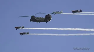 RAF Chinook Flypast With The Blades Team at Eastbourne Airshow 2022
