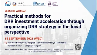 MCR2030-UNDRR-JICA Webinar (2021.09)