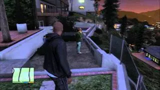 Grand Theft Auto V - Franklin Clinton Goes To Neighbor's Pool Party & Gets Into A Fight HD Gameplay
