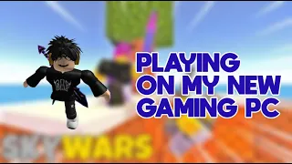 PLAYING ON MY NEW GAMING PC! (FULL GRAPHICS) | ROBLOX SKYWARS
