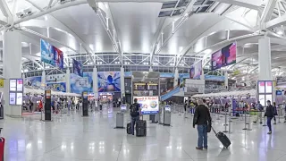 At the JFK airport terminal 4 NY to Dubai.