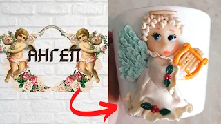 Ангел своими руками. Ангелок из полимерной глины.  Polymer clay angel. Christmas DIY. Мастер - класс