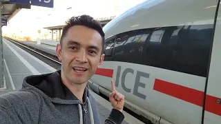 Inside ICE high speed train. Germany to France trip