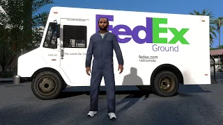 GTA 5 REAL LIFE MOD - WORKING AT FEDEX DAY 1 (4K)