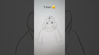 How to Draw Obito in 10sec, 10mins, 10hrs #shorts