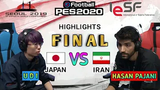 HIGHLIGHTS FINAL ESPORTS WORLD CHAMPIONSHIP PES 2020 UDI (JAPAN) VS HASAN PAJANI (IRAN)