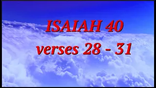 Isaiah 40 verses 28 to 31 | Daily Verse