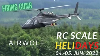 FIRING GUNS RC TURBINE AIRWOLF (RC Scale Helicopter Show 2022)