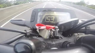 Top speed cb125r (153kmh)