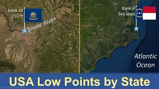 Lowest Point in Each State of the USA + Geoid and Vertical Relief