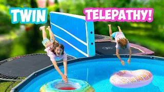 Twin Telepathy TRAMPOLIN POOL Challenge!