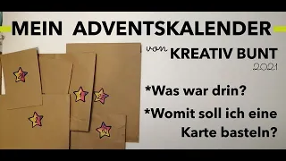 Mein XL Adventskalender von Kreativ Bunt⎮ Was war drin?⎮Womit soll ich basteln?