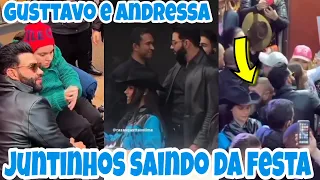 😍Gusttavo Lima e Andressa Suita juntinhos saindo da Festa do Peão em Barretos e cumprimentam os fãs.