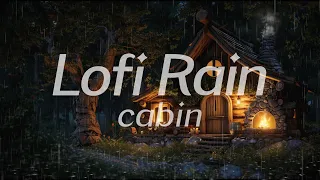 Forest Cabin Quiet Time in Rainy Night 🌧️  Lofi HipHop 🎧 Lofi Rain[Beats To Relax / Guitar x Drums]
