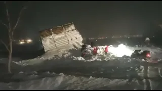 ЛАВИНА В НОРИЛЬСКЕ 8.01.2021. AVALANCHE IN NORILSK