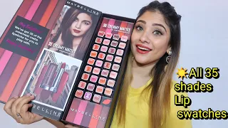 MAYBELLINE Creamy mattes lipstick || All 35 shades swatches