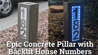 Make an Epic Concrete Pillar with Backlit House Numbers