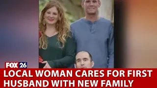 Local woman cares for first husband with new family after accident