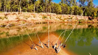 Fishing for River Monsters in DEEP Holes! (BIG Fish!)