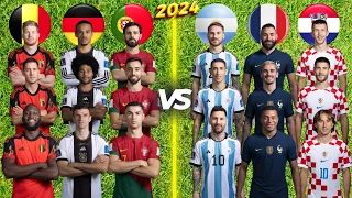 Portugal Germany Belgium 🆚 Argentina France Croatia (Ronaldo, Messi, De Bruyne, Mbappe, Benzema)💪⚽🔥