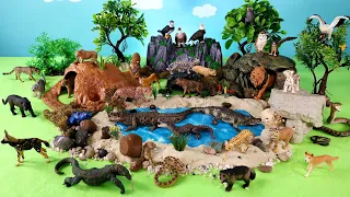 Safari Diorama for Carnivorous Animal Figurines - Learn Animal Names