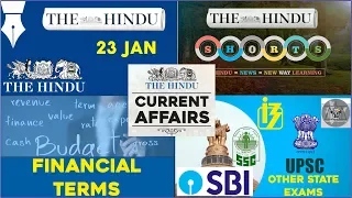 CURRENT AFFAIRS | THE HINDU | 23rd January 2018 | SBI CLERK, UPSC,IBPS, SSC,CDS,IB,CLAT