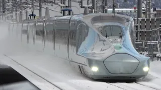 雪と新幹線の大特集!ALFA-X高速通過,E3系銀つばさなど(2022~2023冬) Shinkansen bullet train in the snow video collection