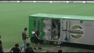 #Maracanã  preparação  da costura da grama