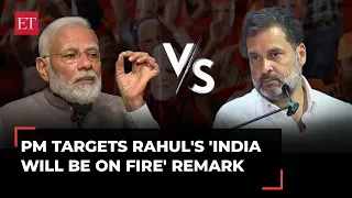 PM Modi vs Rahul Gandhi: PM's sharp dig at 'India will be on fire' remark with 'desh ka shehzada...'