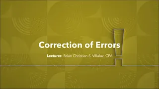 Correction of Errors