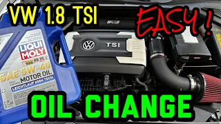 VW 1.8 TSI - Oil And Filter Change - Save Money And Do It Yourself  #volkswagen