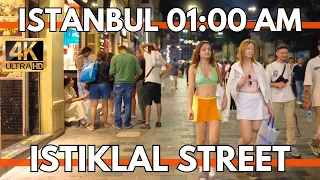 ISTANBUL NIGHTLIFE ISTIKLAL STREET IN CITY CENTER 4K WALKING TOUR