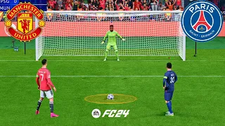 PSG VS MANCHESTER UNITED FIFA 24 RONALDO VS MESSI PENALTIES UCL FINAL